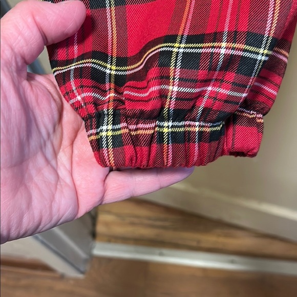 Hot Topic Plaid Jogger Pants High Rise Elastic Leg Red/Black Multicolor Sz 3 - Picture 2 of 9